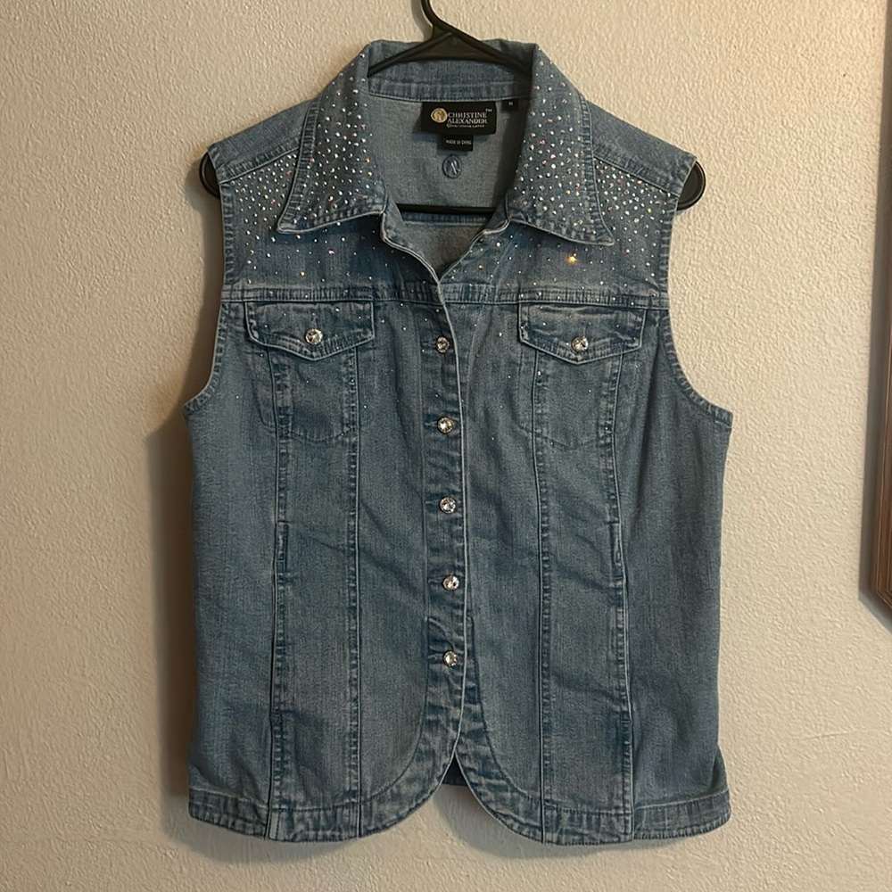 Christine Alexander Denim Rinestone Vest.